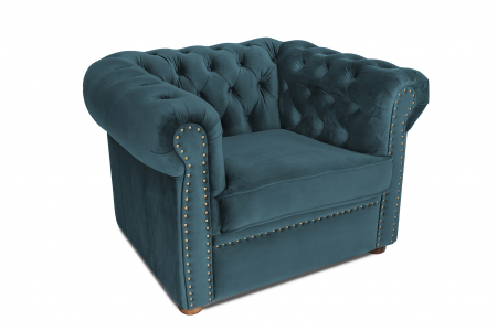 Fotoliu Chesterfield, albastru verzui, 94x80x86 cm [1]