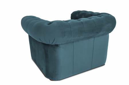 Fotoliu Chesterfield, albastru verzui, 94x80x86 cm [3]