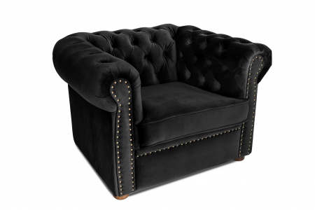Fotoliu Chesterfield, negru, 94x80x86 cm [1]