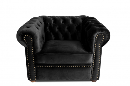 Fotolii - Fotoliu Chesterfield, negru, 94x80x86 cm