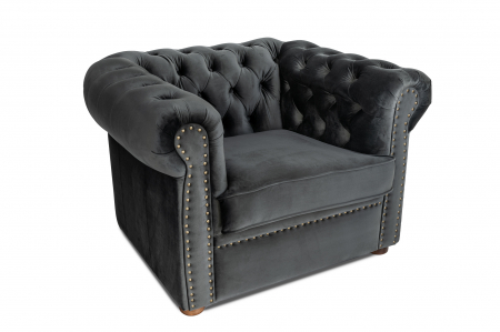 Fotoliu Chesterfield, gri inchis, 94x80x86 cm [1]