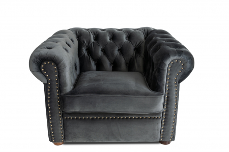 Fotolii - Fotoliu Chesterfield, gri inchis, 94x80x86 cm