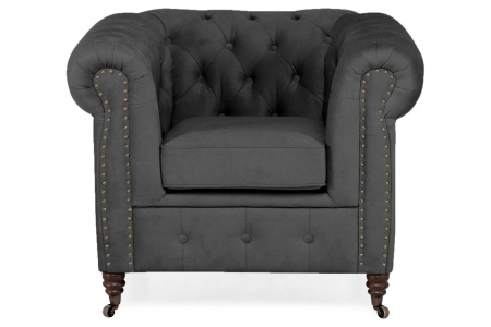 Fotoliu Chesterfield, Gri, 94x80x86 cm [1]