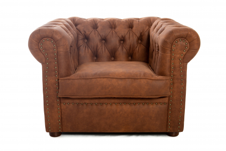 SALE % - Fotoliu Chesterfield, maro coniac, 94x80x86 cm