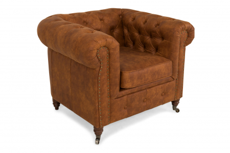 Fotolii - Fotoliu Chesterfield, Maro coniac, 94x80x86 cm
