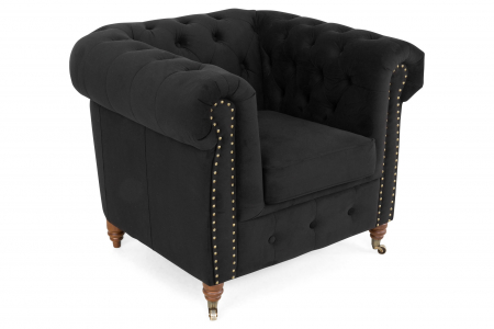 SALE % - Fotoliu Chesterfield, Negru, 94x80x86 cm