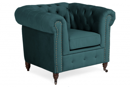 Fotoliu Chesterfield, Turcoaz, 94x80x86 cm
