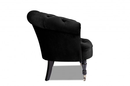 Fotoliu Filip chesterfield, negru, spuma/catifea/lemn, 87x78x83 cm [1]