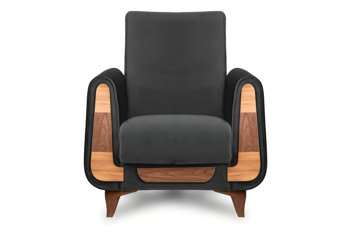 Fotoliu GUSTAVO, Lemn/Stofa, Antracit, 83x95x81 cm [1]