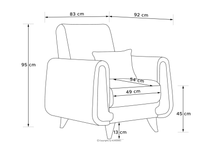Fotoliu GUSTAVO, Lemn/Stofa, Alb bouclé, 83x95x92 cm [6]