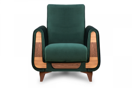 Fotoliu GUSTAVO, Lemn/Stofa, Verde, 83x95x81 cm [1]