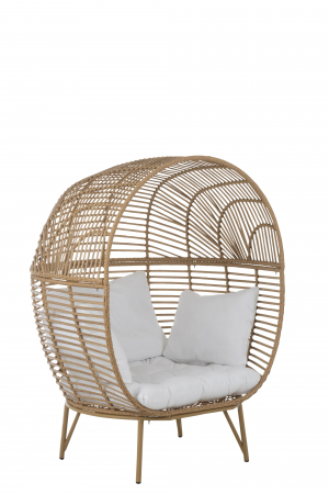 Fotolii - Fotoliu Oval, Metal, Natural, 115x110x148 cm