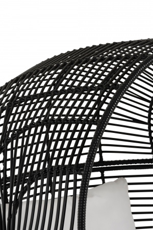 Fotoliu Oval, Metal, Negru, 115x110x148 cm [5]