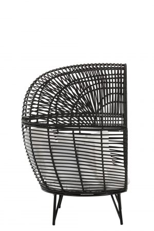 Fotoliu Oval, Metal, Negru, 115x110x148 cm [2]