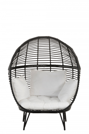 Fotoliu Oval, Metal, Negru, 115x110x148 cm [1]