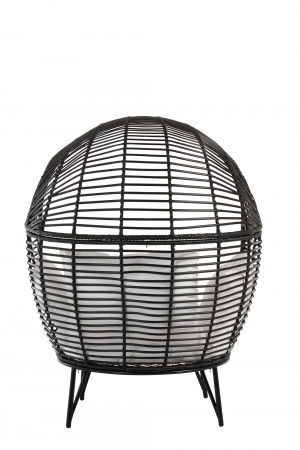 Fotoliu Oval, Metal, Negru, 115x110x148 cm [3]