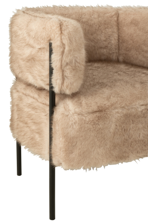 Fotoliu, picioare metalice, lemn, taupe [5]