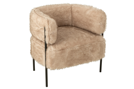 Fotoliu, picioare metalice, lemn, taupe [1]