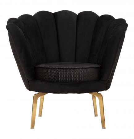 Fotoliu Vienna, Lemn/Fier/Stofa, Negru/Auriu, 78x83x76 cm [1]