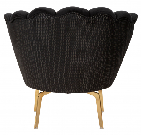 Fotoliu Vienna, Lemn/Fier/Stofa, Negru/Auriu, 78x83x76 cm [6]