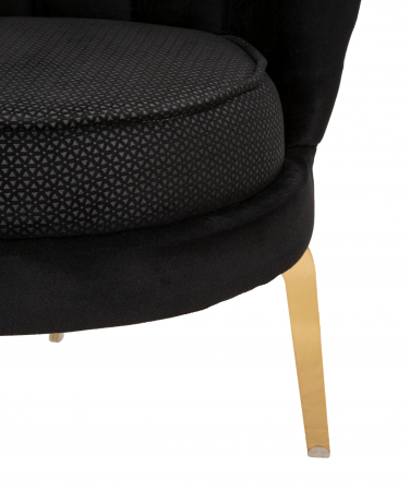 Fotoliu Vienna, Lemn/Fier/Stofa, Negru/Auriu, 78x83x76 cm [4]