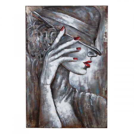 Tablouri - Galeria GILDE, Tablou, dreptunghiular, Casablanca, Metal, alb, PU 1, L. 6 cm, L. 80 cm, H. 120 cm