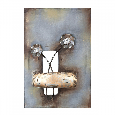 Galeria GILDE, Tablou, Trio de flori, Metal, auriu, argintiu, PU 3, 3 buc. asortate, L. 3,5 cm, L. 40 cm, H. 60 cm [2]