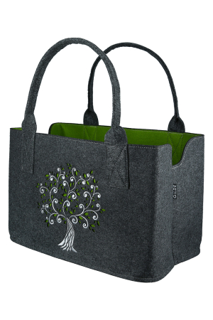 Geanta, dreptunghiulara, "Baum", Fetru, gri deschis, gri inchis, PU 2, 2 asortate, L. 25 cm, l. 40 cm, H 26 cm [1]
