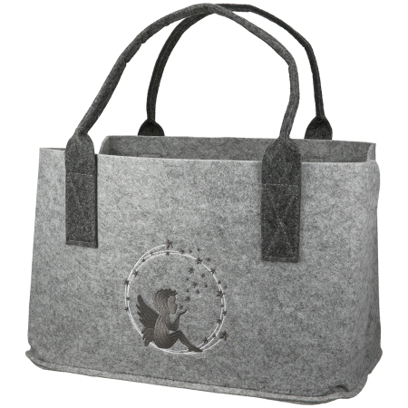 Geanta, dreptunghiulara, "Engelszauber", motiv stea, fetru, bej, gri deschis, PU 4, 2 asortate, L. 20 cm, l. 40 cm, H 26 cm [2]