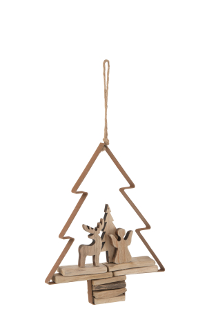 Accesorii - Ghirlanda Craciun, Lemn, Maro, 21.5x4.5x27.5