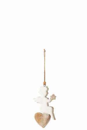 Accesorii - Set 4 ghirlande Ingeras, Lemn, Alb, 1.5x9x32 cm