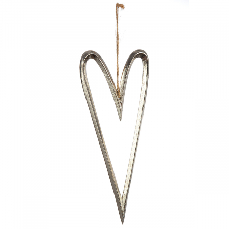 Ghirlandă, Inimă, Aluminiu, auriu, argintiu, PU 12, 2 buc. asortate, L. ,5 cm, L. 9 cm, H. 24 cm [1]