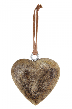 Ghirlanda inima Rustik, lemn, maro, 7.5x14x2 cm [1]