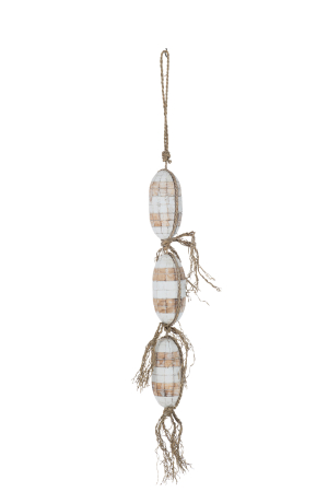 Accesorii - Ghirlanda, Lemn, Alb, 18x18x116