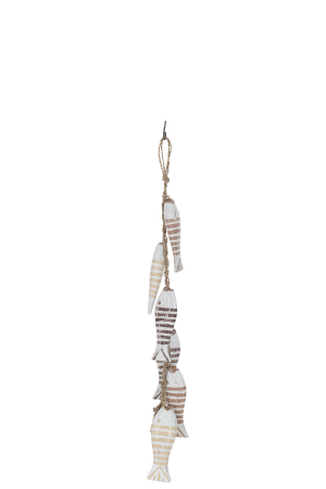 Accesorii - Ghirlanda, Lemn, Alb, 35x3x73