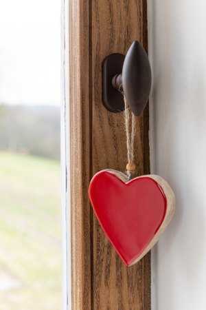 Accesorii - Ghirlanda, Lemn, Rosu, 19.5x10x2