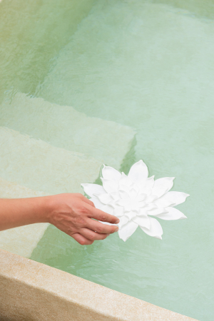 SALE % - Ghirlanda, Material sintetic, Alb , 28x28x1