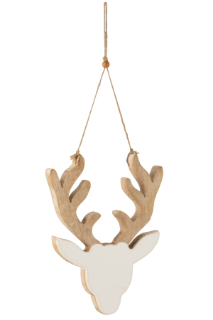 Ghirlanda ren, Lemn, Alb, 26x19x1.5 [1]