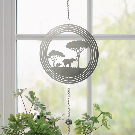 Ghirlandă, Savannah, Motiv copac, motiv elefant, Oțel, argintiu, PU 8, L. 3 cm, L. 15 cm, H. 60 cm [3]