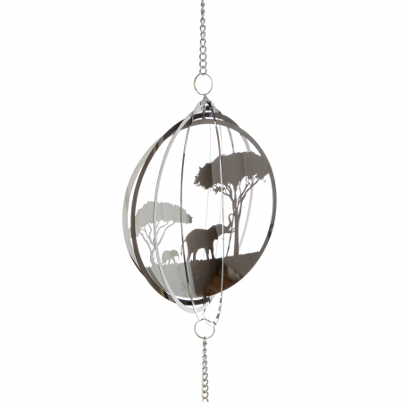 Ghirlandă, Savannah, Motiv copac, motiv elefant, Oțel, argintiu, PU 8, L. 3 cm, L. 15 cm, H. 60 cm [2]