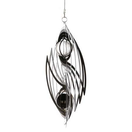 Ghirlanda Yin-Yang, otel inoxidabil, negru/argintiu, 75x21 cm [2]