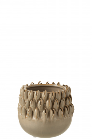VAZE SI GHIVECE - Ghiveci, Ceramica, Gri, 15.5x15.5x14.5 cm