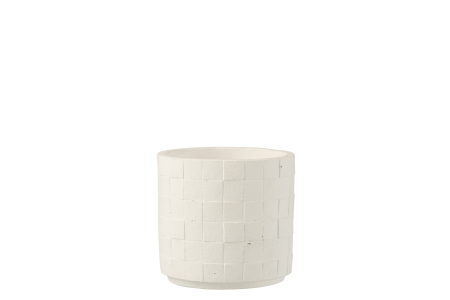 Ghivece si suporturi de flori - Ghiveci, Ceramica, Alb, 12.5x12.5x11.5