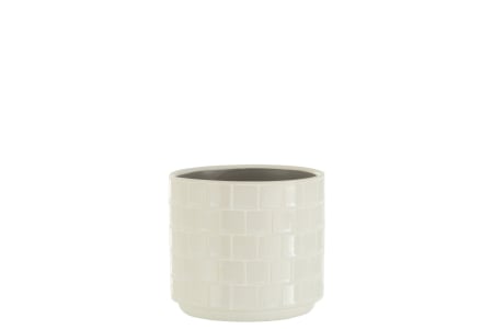 Ghivece si suporturi de flori - Ghiveci, Ceramica, Alb, 12x12x11