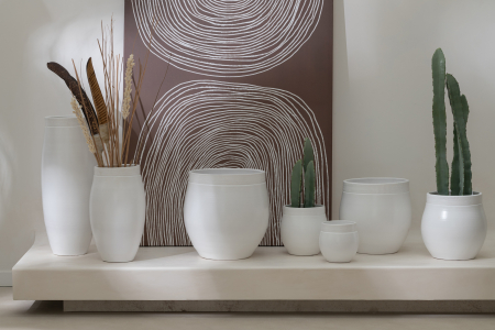 SALE % - Ghiveci, Ceramica, Alb , 15x15x15