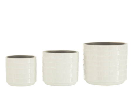 Ghiveci, Ceramica, Alb, 17x17x15 [2]