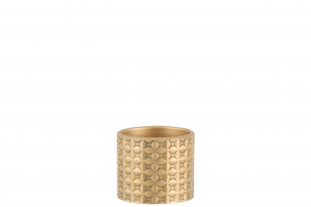 SALE % - Ghiveci, Ceramica, Auriu, 10x10x9
