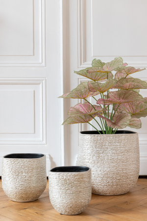 Ghivece si suporturi de flori - Ghiveci, Ceramica, Auriu, 24x20.5x21