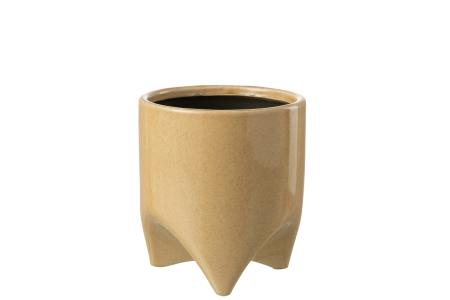 SALE % - Ghiveci, Ceramica, Bej, 15x15x17