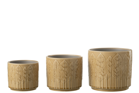 Ghiveci, Ceramica, Bej, 17x17x15 [2]